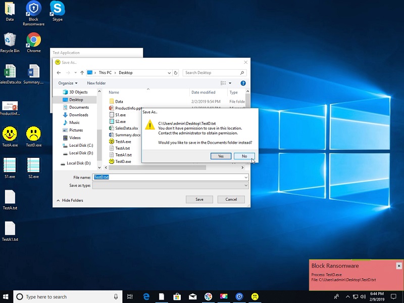 Block Ransomware and Backup screenshot