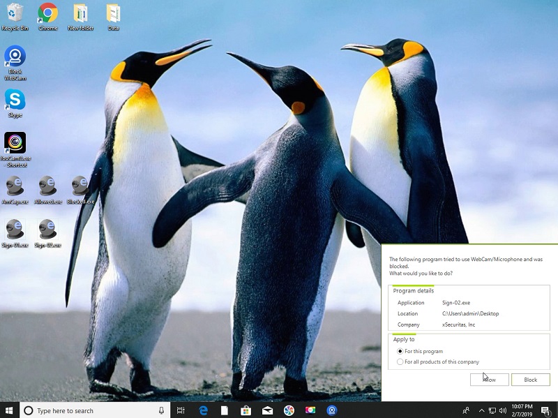 Block WebCam and microphone Screenshot
